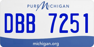MI license plate DBB7251