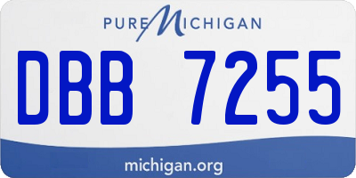 MI license plate DBB7255