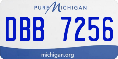 MI license plate DBB7256