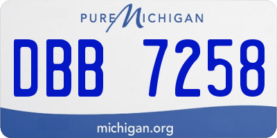 MI license plate DBB7258