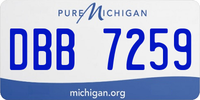 MI license plate DBB7259