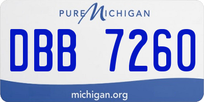 MI license plate DBB7260