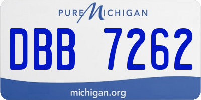 MI license plate DBB7262