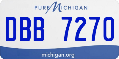 MI license plate DBB7270