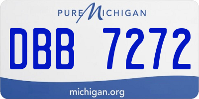 MI license plate DBB7272