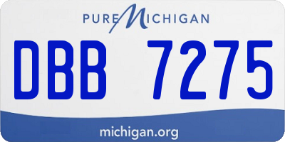MI license plate DBB7275