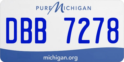 MI license plate DBB7278