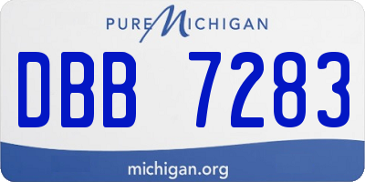 MI license plate DBB7283