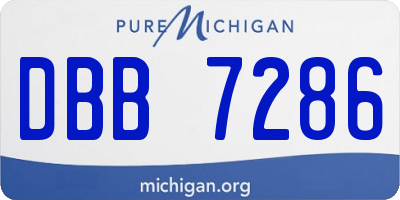 MI license plate DBB7286