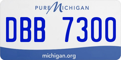 MI license plate DBB7300