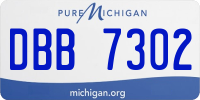 MI license plate DBB7302