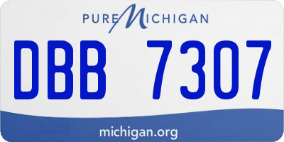 MI license plate DBB7307