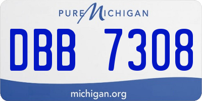 MI license plate DBB7308