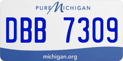 MI license plate DBB7309