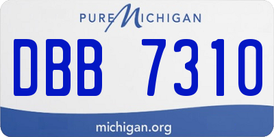 MI license plate DBB7310