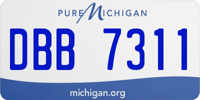 MI license plate DBB7311