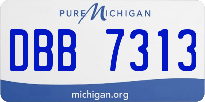 MI license plate DBB7313