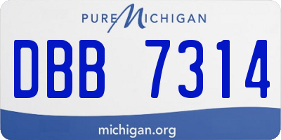 MI license plate DBB7314