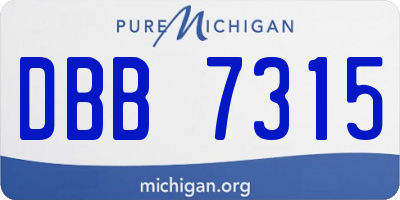MI license plate DBB7315
