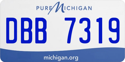 MI license plate DBB7319