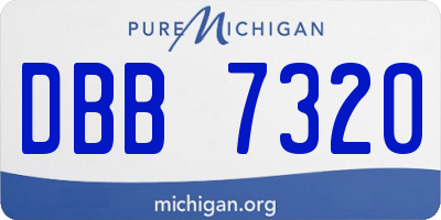 MI license plate DBB7320