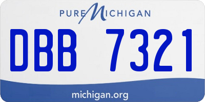 MI license plate DBB7321