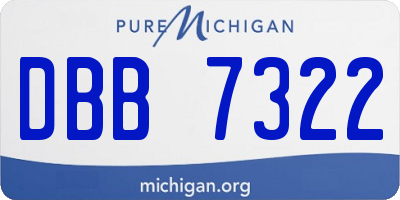 MI license plate DBB7322