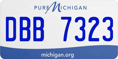 MI license plate DBB7323