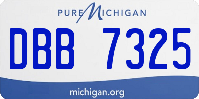 MI license plate DBB7325