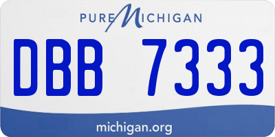 MI license plate DBB7333
