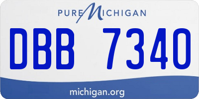 MI license plate DBB7340