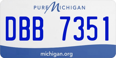MI license plate DBB7351