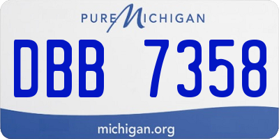MI license plate DBB7358