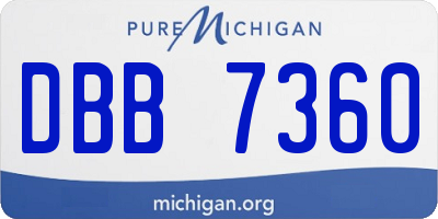MI license plate DBB7360