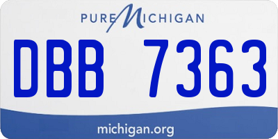 MI license plate DBB7363