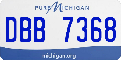 MI license plate DBB7368
