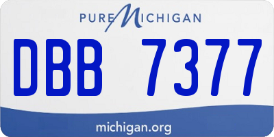 MI license plate DBB7377