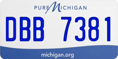 MI license plate DBB7381