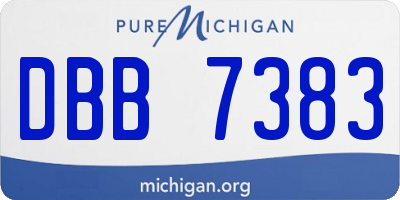 MI license plate DBB7383