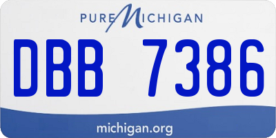 MI license plate DBB7386