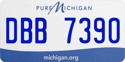 MI license plate DBB7390
