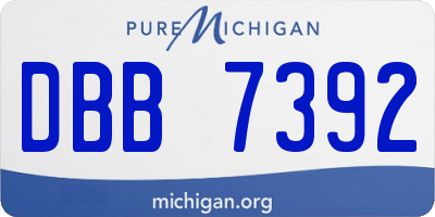 MI license plate DBB7392