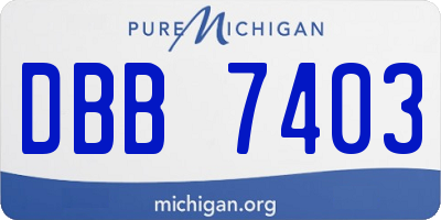 MI license plate DBB7403