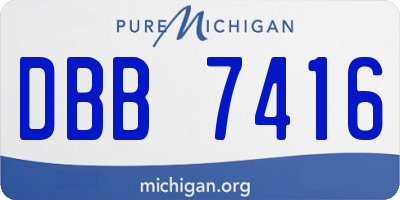 MI license plate DBB7416