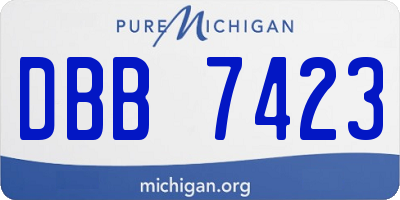 MI license plate DBB7423