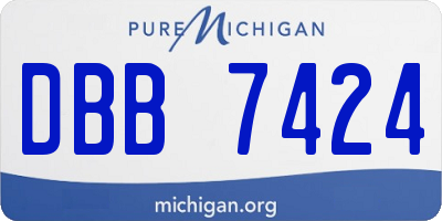 MI license plate DBB7424