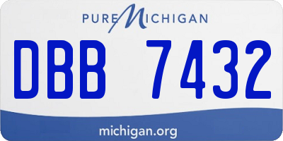 MI license plate DBB7432
