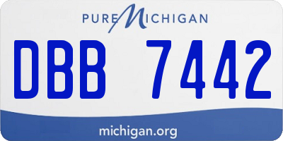 MI license plate DBB7442