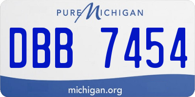 MI license plate DBB7454