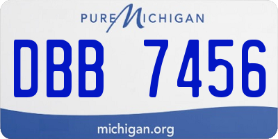 MI license plate DBB7456
